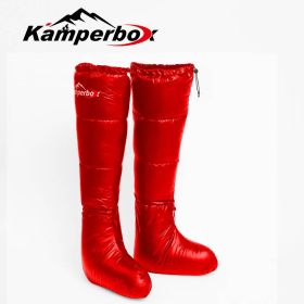 Camping Down Socks Sleeping Bag Socks Kamperbox Sleeping Bag Down Boots (Color: Red)