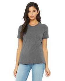 Ladies' Relaxed Heather CVC Short-Sleeve T-Shirt - ATHLETIC HEATHER - S (Color: DEEP HEATHER, size: L)
