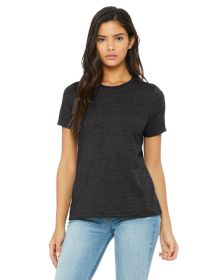 Ladies' Relaxed Heather CVC Short-Sleeve T-Shirt - ATHLETIC HEATHER - S (Color: DARK GRY HEATHER, size: 3XL)