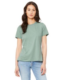 Ladies' Relaxed Heather CVC Short-Sleeve T-Shirt - ATHLETIC HEATHER - S (Color: HTHR PRSM DST BL, size: M)