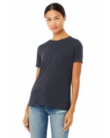 Ladies' Relaxed Heather CVC Short-Sleeve T-Shirt - ATHLETIC HEATHER - S (Color: HEATHER NAVY, size: S)