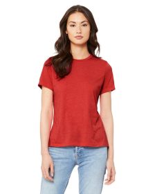 Ladies' Relaxed Heather CVC Short-Sleeve T-Shirt - ATHLETIC HEATHER - S (Color: HEATHER RED, size: XL)