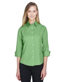 Ladies' Perfect Fit™ 3/4-Sleeve Stretch Poplin Blouse - LIME - S (Color: LIME, size: L)