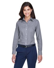 Ladies' Crown Woven Collection™ Gingham Check - SILVER - S (Color: Navy, size: L)