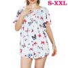 Women Summer Shirts Tops Loose Short Sleeve T Shirts Casual Floral Printed Button Shirts Blouse S-XXL