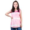 Women Tie-dye Sleeveless Tank Tops Summer Loose T Shirts Tops Button Down Shirts Vest Blouse Plus Size