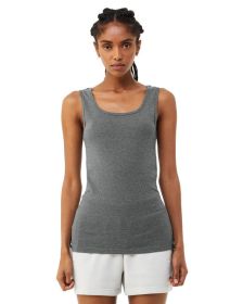 Bella + Canvas 1081 Ladies' Micro Ribbed Tank (Color: DEEP HEATHER, size: S)