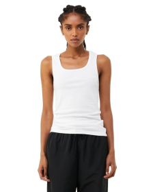 Bella + Canvas 1081 Ladies' Micro Ribbed Tank (Color: SOLID WHT BLEND, size: 2XL)