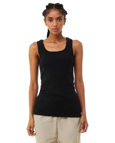 Bella + Canvas 1081 Ladies' Micro Ribbed Tank (Color: SOLID BLK BLEND, size: L)