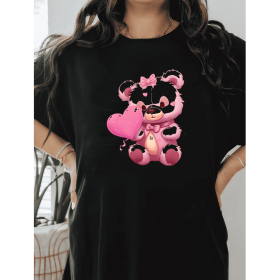 Casual Women's Cotton T-Shirt with Bow Detail - Trendy and Comfortable for Every Season (Style: 28)