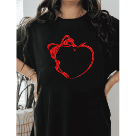 Casual Women's Cotton T-Shirt with Bow Detail - Trendy and Comfortable for Every Season (Style: 22)