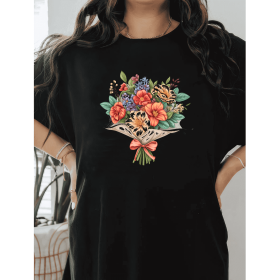 Casual Women's Cotton T-Shirt with Bow Detail - Trendy and Comfortable for Every Season (Style: 46)