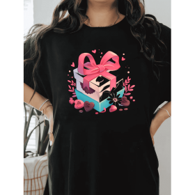 Casual Women's Cotton T-Shirt with Bow Detail - Trendy and Comfortable for Every Season (Style: 35)