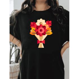 Casual Women's Cotton T-Shirt with Bow Detail - Trendy and Comfortable for Every Season (Style: 17)