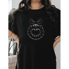 Casual Women's Cotton T-Shirt with Bow Detail - Trendy and Comfortable for Every Season (Style: 60)