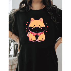 Casual Women's Cotton T-Shirt with Bow Detail - Trendy and Comfortable for Every Season (Style: 57)