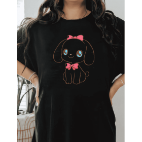 Casual Women's Cotton T-Shirt with Bow Detail - Trendy and Comfortable for Every Season (Style: 58)