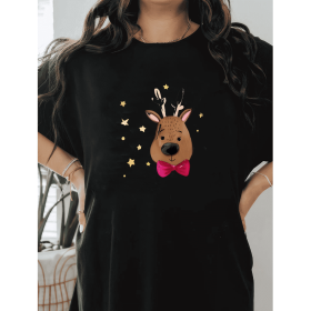 Casual Women's Cotton T-Shirt with Bow Detail - Trendy and Comfortable for Every Season (Style: 13)