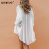 Solid Cotton Linen Blouses Women Shirt Half Sleeve Women's Shirts 2021 Summer Casual Fashion Woman Blouses Short Front Long Back