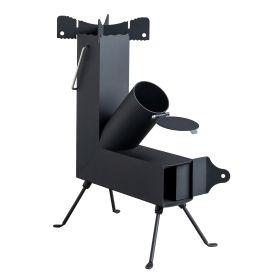 Black Wrought Iron Panels, Camping Stove (Color: Black)